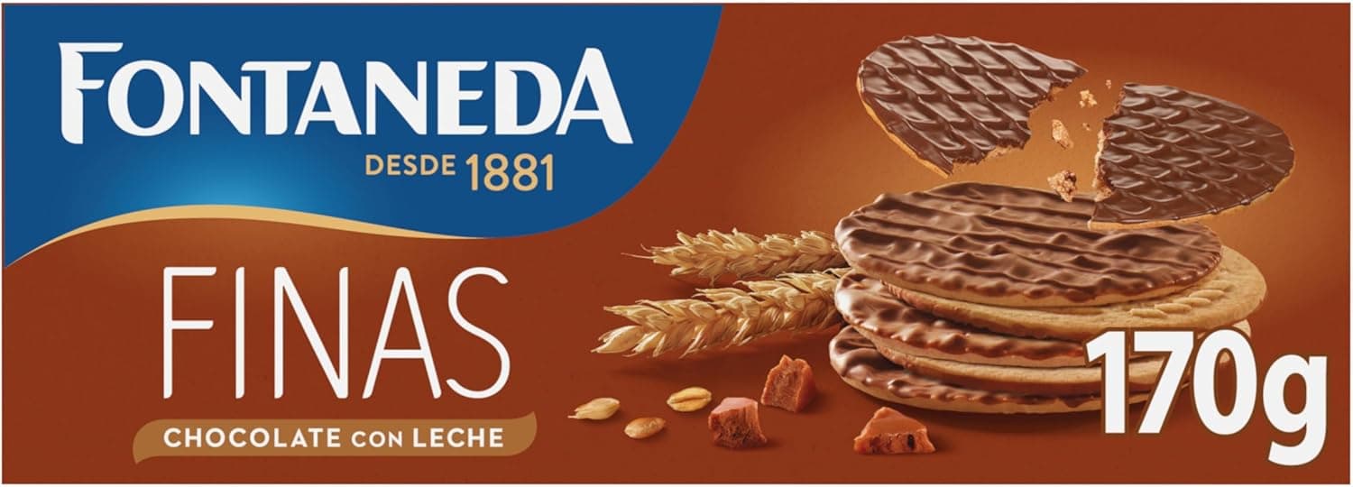 Fontaneda Digestive fino chocolate leite, bolacha, 170 g