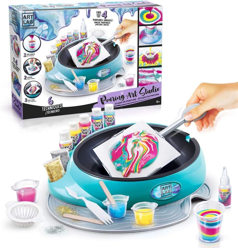 Canal Toys - Estúdio pintura Pouring, multicolor, conjunto de 29 peças (Art 001), a partir dos 6 anos de idade