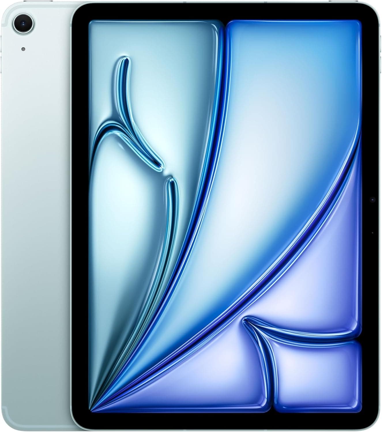 Apple iPad Air de 11 polegadas (M2): Ecrã líquido com ecrã Retina, 256 GB, câmara frontal de 12 Mpx horizontal e traseira de 12 Mpx, Wi-Fi 6E e 5G com eSIM, autonomia do sol ao sol - azul