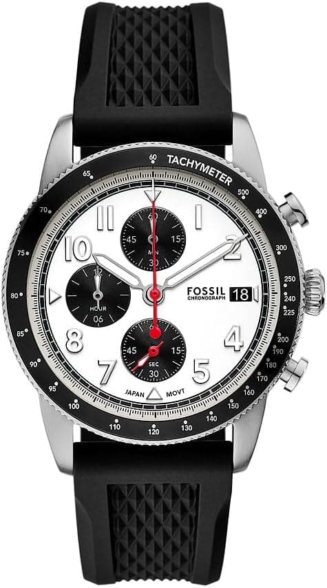 Fossil Sport Tourer Relógio para homem, movimento de quartzo com correia de aço inoxidável ou couro