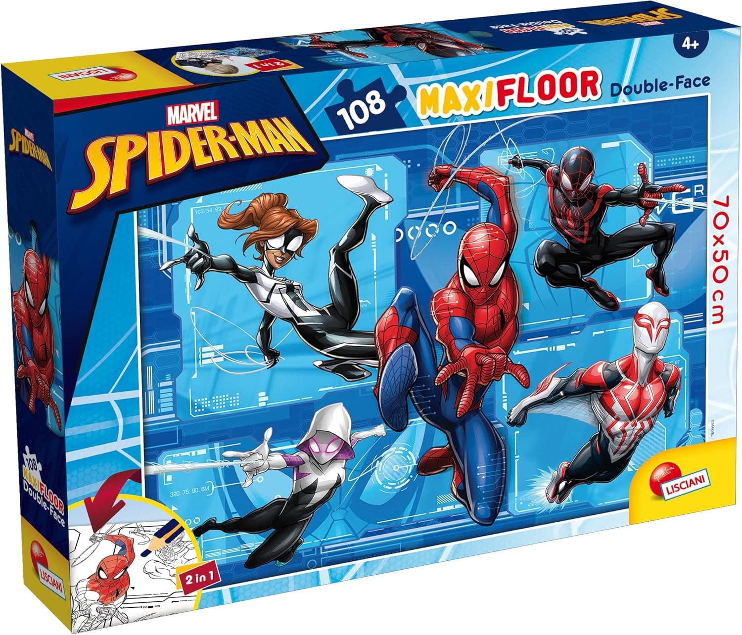 Liscianigiochi Marvel Puzzle DF MAXIFLOOR 108 Spiderman
