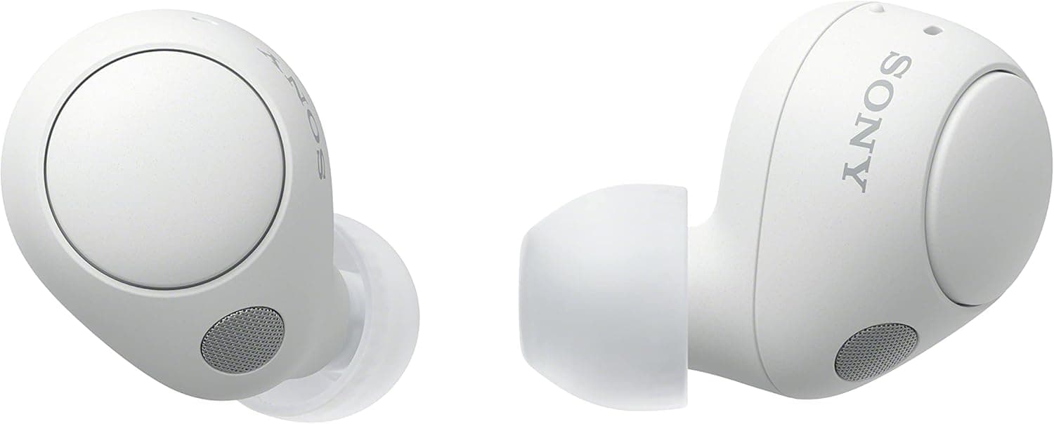 Sony WF-C700N Auriculares sem fios, Bluetooth, cancelamento de ruído (pequenos, leves e com conexão multiponto, IPX4, até 20 horas de automonomia, carregamento rápido, iOS e Android) branco
