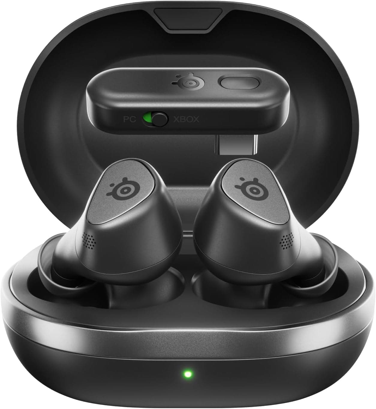Steelseries Arctis GameBuds™ para Xbox - Auriculares sem fios para jogos, 2,4 GHz + BT5.3 - Modo ANC/transparência: Resistência à água IP55-40 horas de autonomia, carregamento sem fios - Xbox,