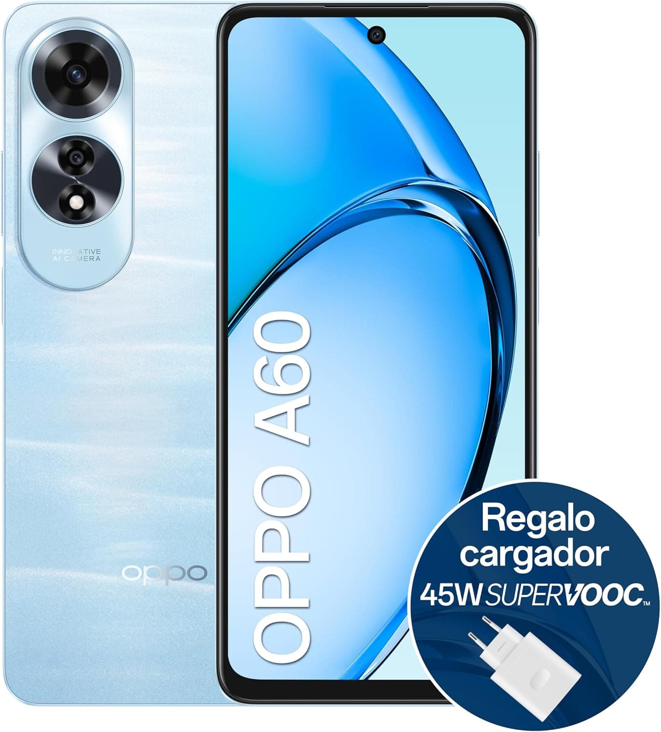 OPPO A60, 8/256 GB, azul livre + carregador de 45 W