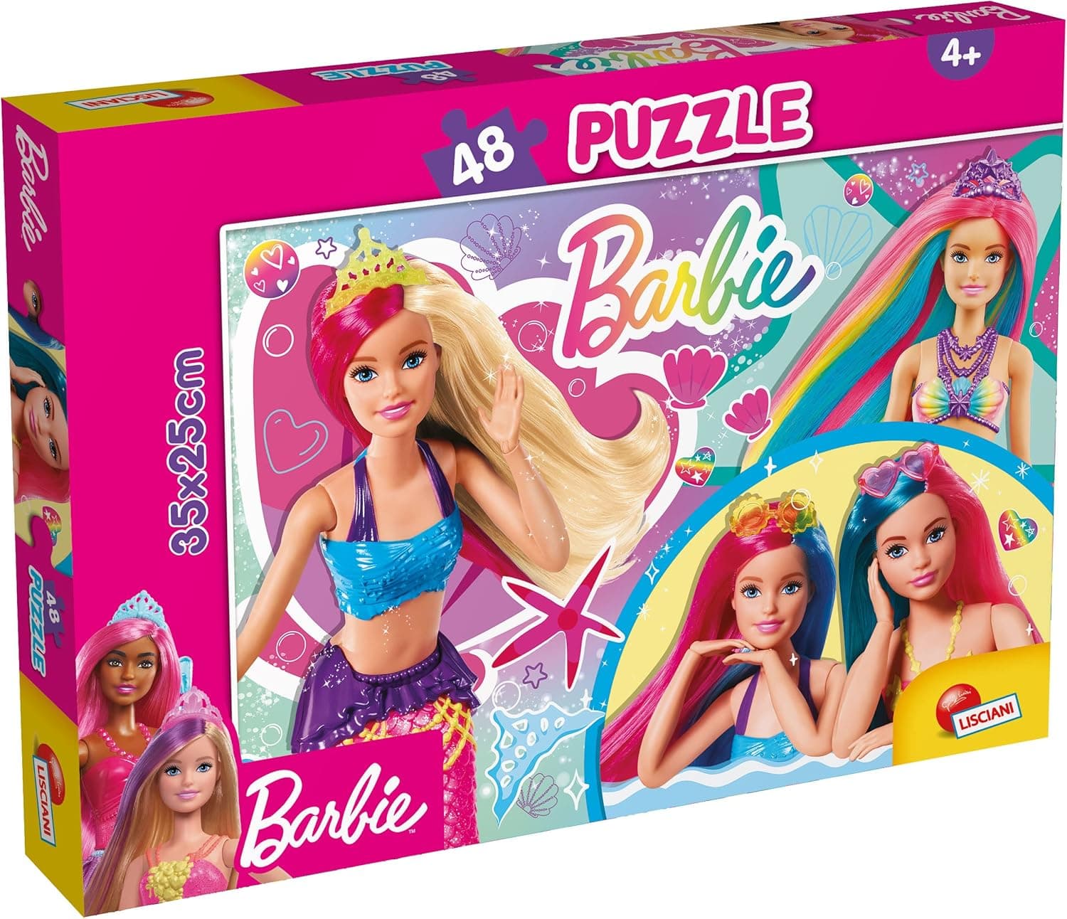 Lisciani - Quebra-cabeças BARBIE - 48 peças - conjunto de quebra-cabeças - jogo educativo - 35 x 25 cm - versão paisagem - quebra-cabeças colorido - para crianças a partir de 4 anos