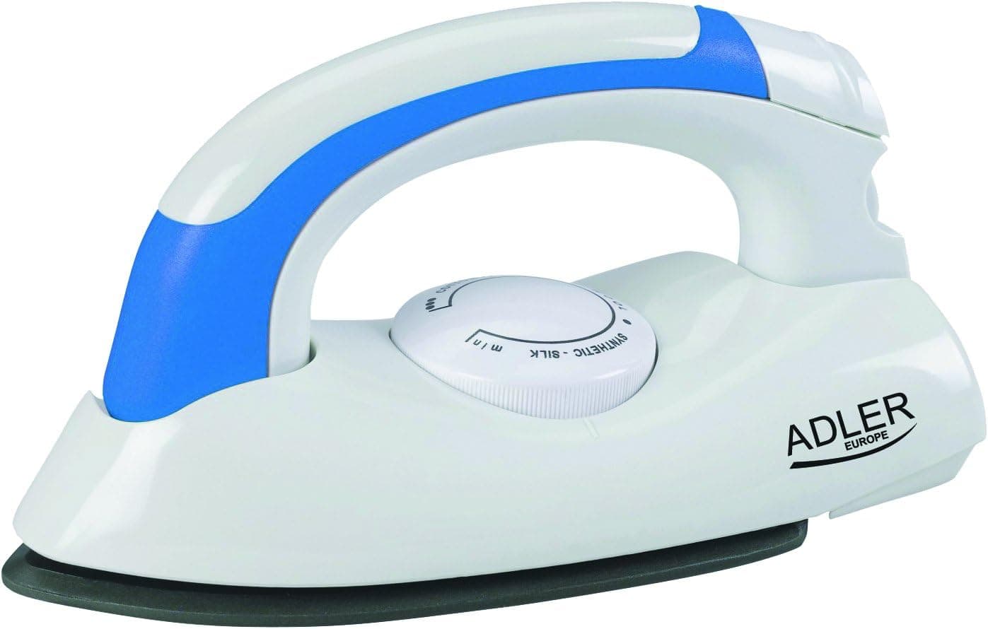 Adler AD5015 Ferro de viagem com cabo dobrável, leve e pequeno, sola NON-STICK, ajuste a temperatura, 700 W