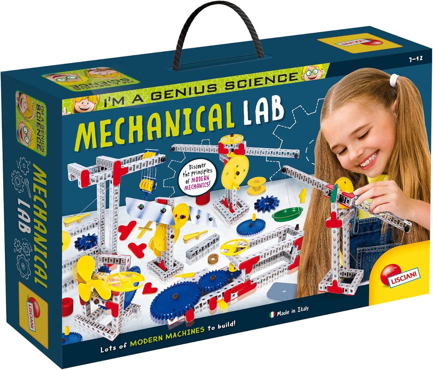Lisciani I'M A GENIUS SCIENCE | Kit de laboratório de mecânica e construção para crianças dos 7 aos 12 anos