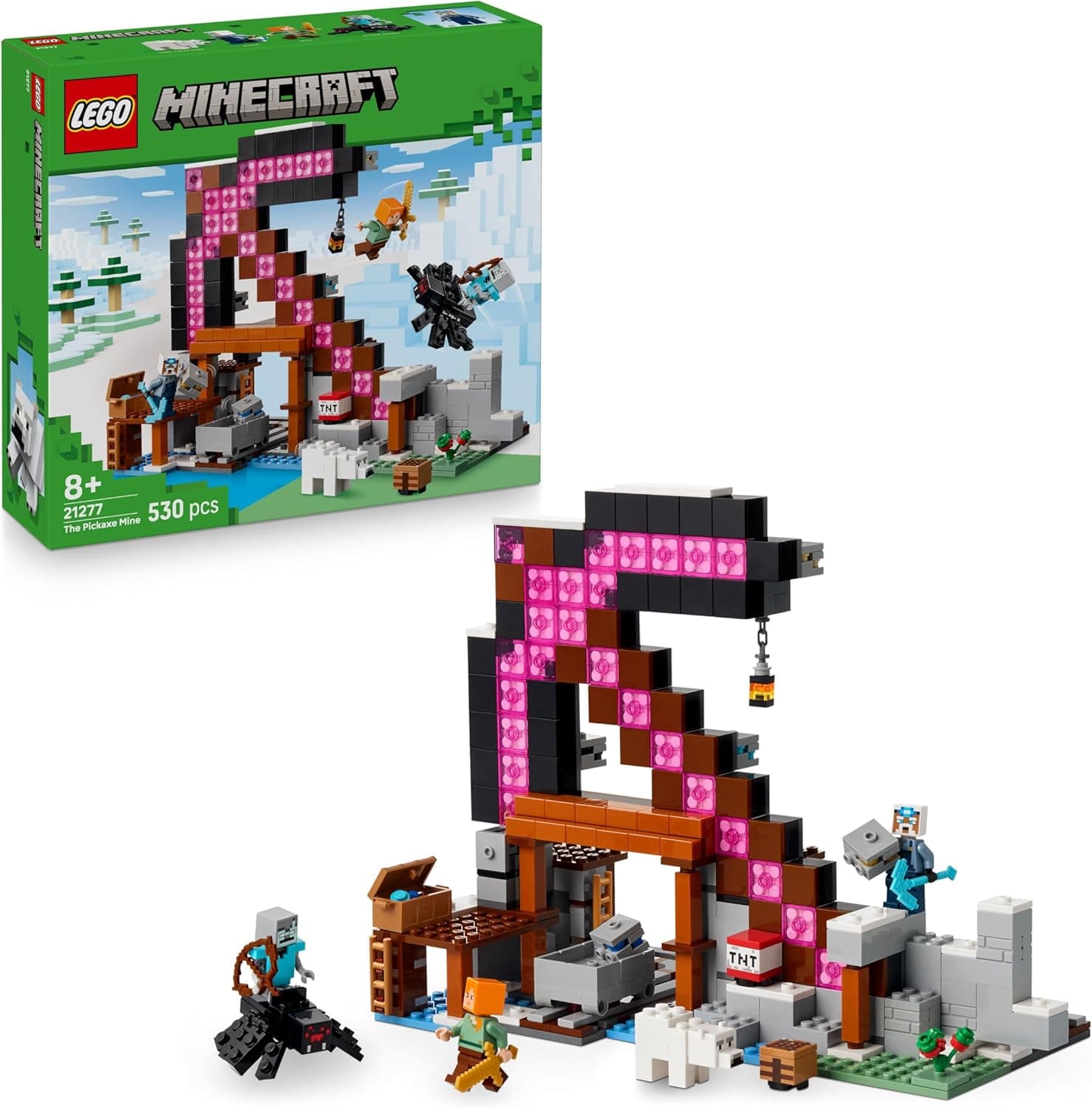 LEGO Minecraft A Mina do Bico 21277 | Brinquedo de construção interativo com figuras para crianças a partir dos 8 anos