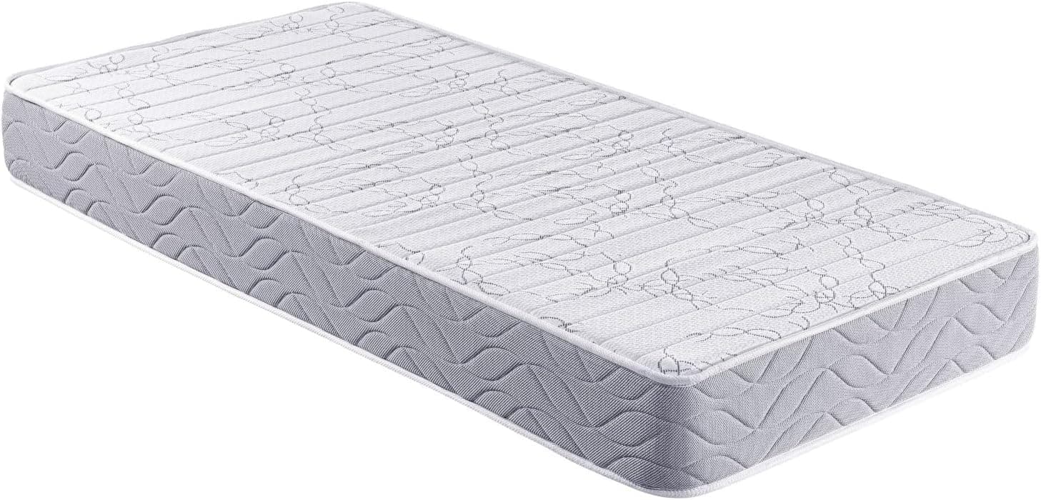 What The Sleep Colchão viscoelástico 90 x 190 cm, altura de 20 cm, núcleo espuma HR multicamada com aloé vera, firmeza alta e adaptabilidade, respirável - modelo Techno