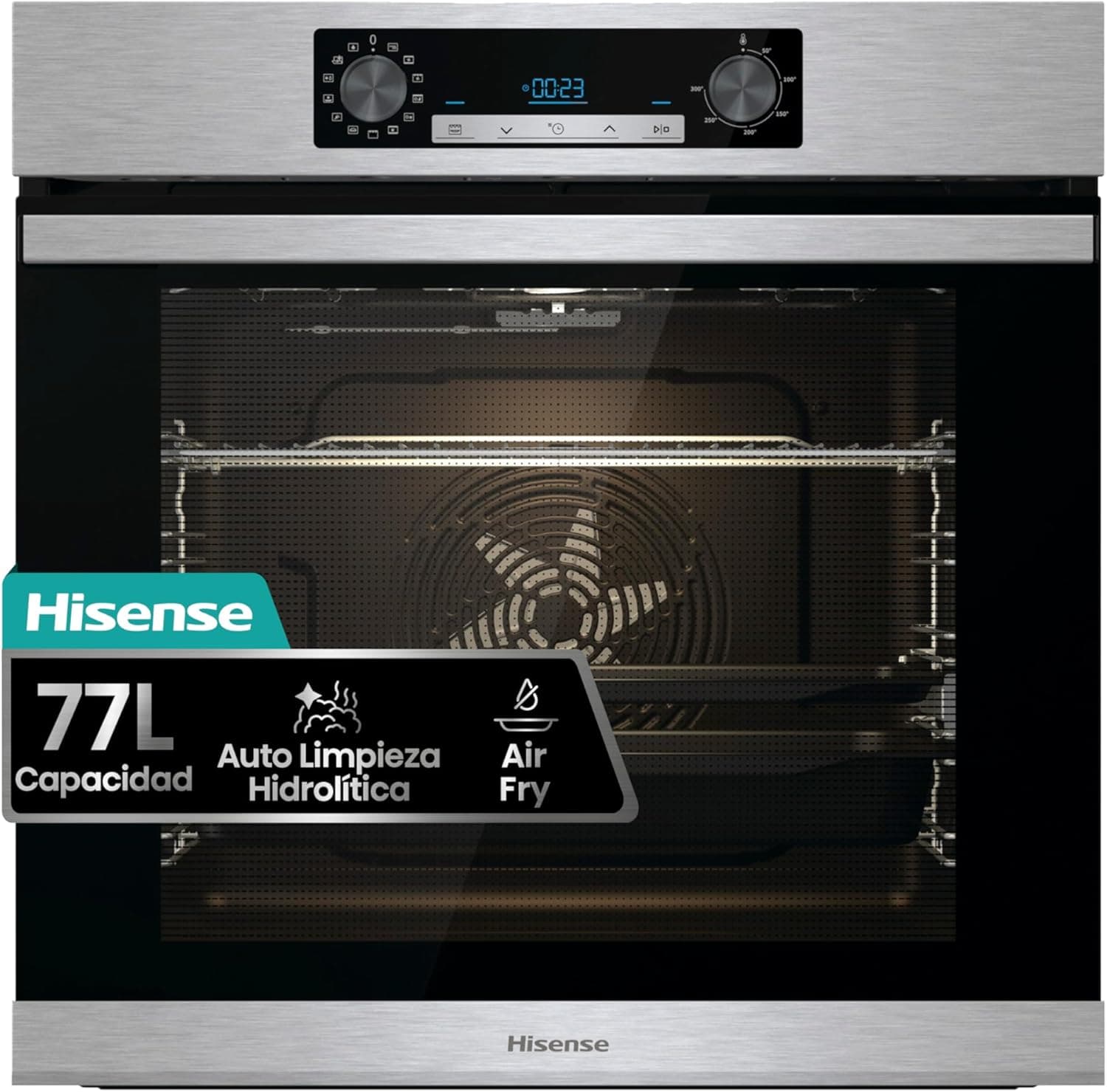 Hisense BSA65226AX | Forno multifunções com vapor e air fryer sem óleo, capacidade 77 L e cozedura simultânea em 5 níveis