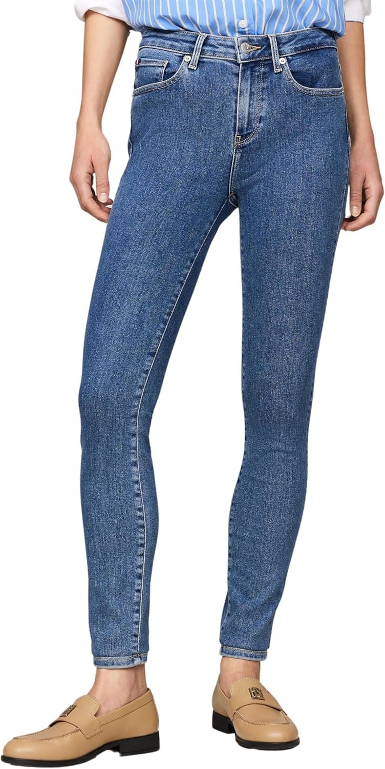 Tommy Hilfiger Skinny Fit | Calças de ganga elásticas em denim para mulher