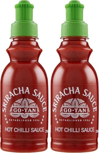 Go-Tan, Molho Sriracha, tempero picante, 54% chile vermelho, sabor picante, 215 ml