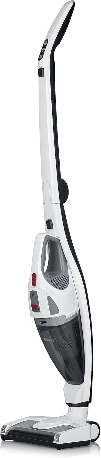 SEVERIN Aspirador de mão e vertical, sem cabo com cabo dobrável, bateria de iões de lítio 18,5 V Li-Ion/ 2.000 mAh, potência máxima de 120 W, capacidade de depósito de pó 650 ml branco, HV 7173