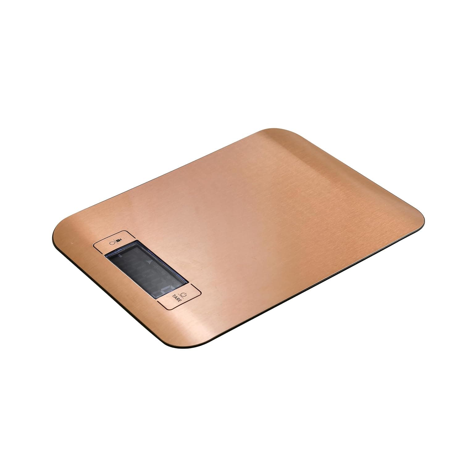 BERGNER COPPER Balança de cozinha de 0 a 5 kg, ecrã LCD com luz, aço inoxidável e ABS, precisão de 1 g, indicadores de sobrecarga e bateria, automático desligado