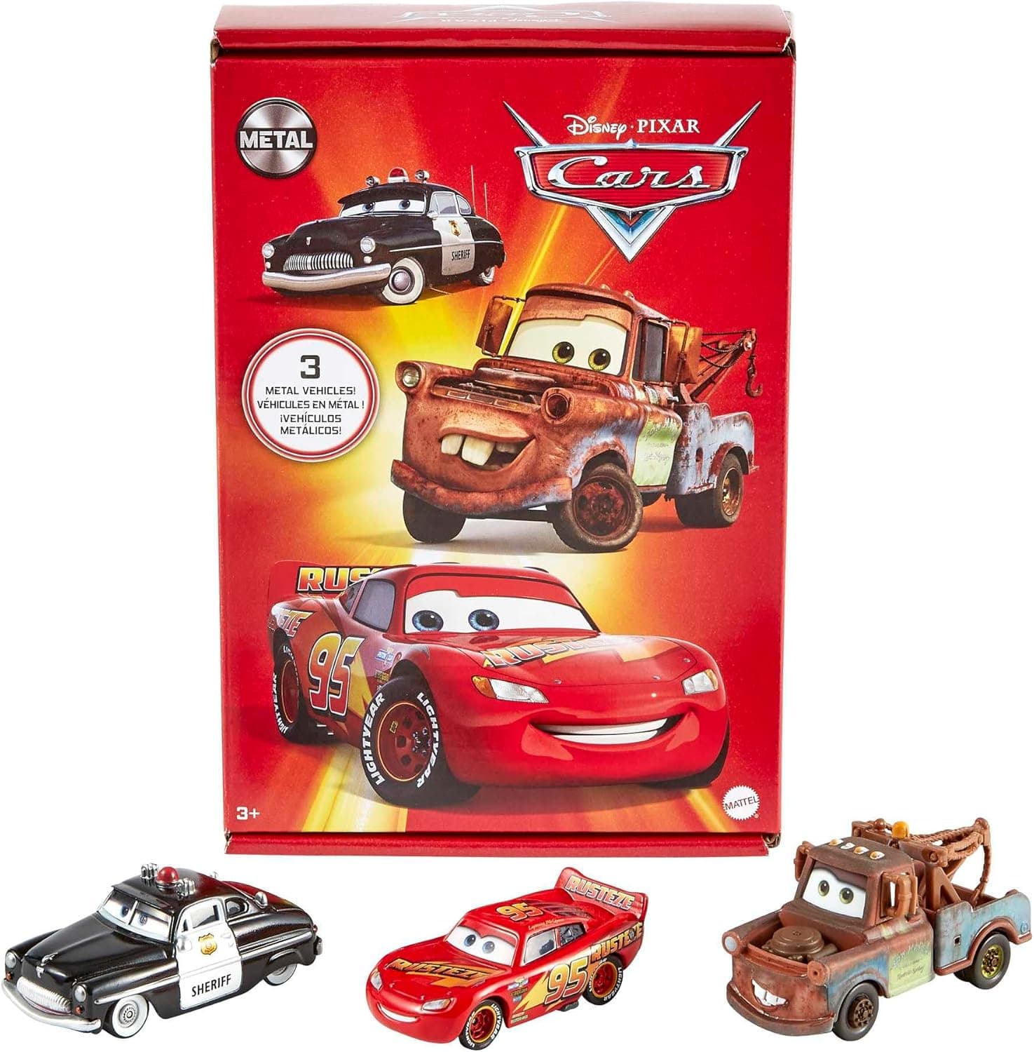 Mattel Disney - Cars Pack três carros de brinquedo Die-Cast personagens de filme (HBW14)