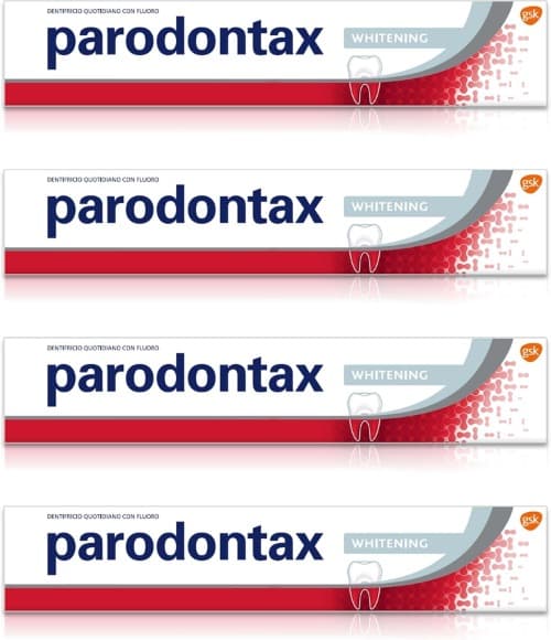 Parodontax Daily Whitening | Pasta dentífrica branqueadora com flúor que remove manchas dos dentes, 75 ml x 4