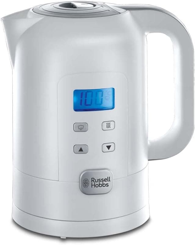 Russell Hobbs Chaleira de água elétrica com controlo digital de temperatura [25º - 100º C, adequada para papas de bebés e leite de fórmula] temperatura precisa (1,7 l, 2200 W, quente quente) 21150-70