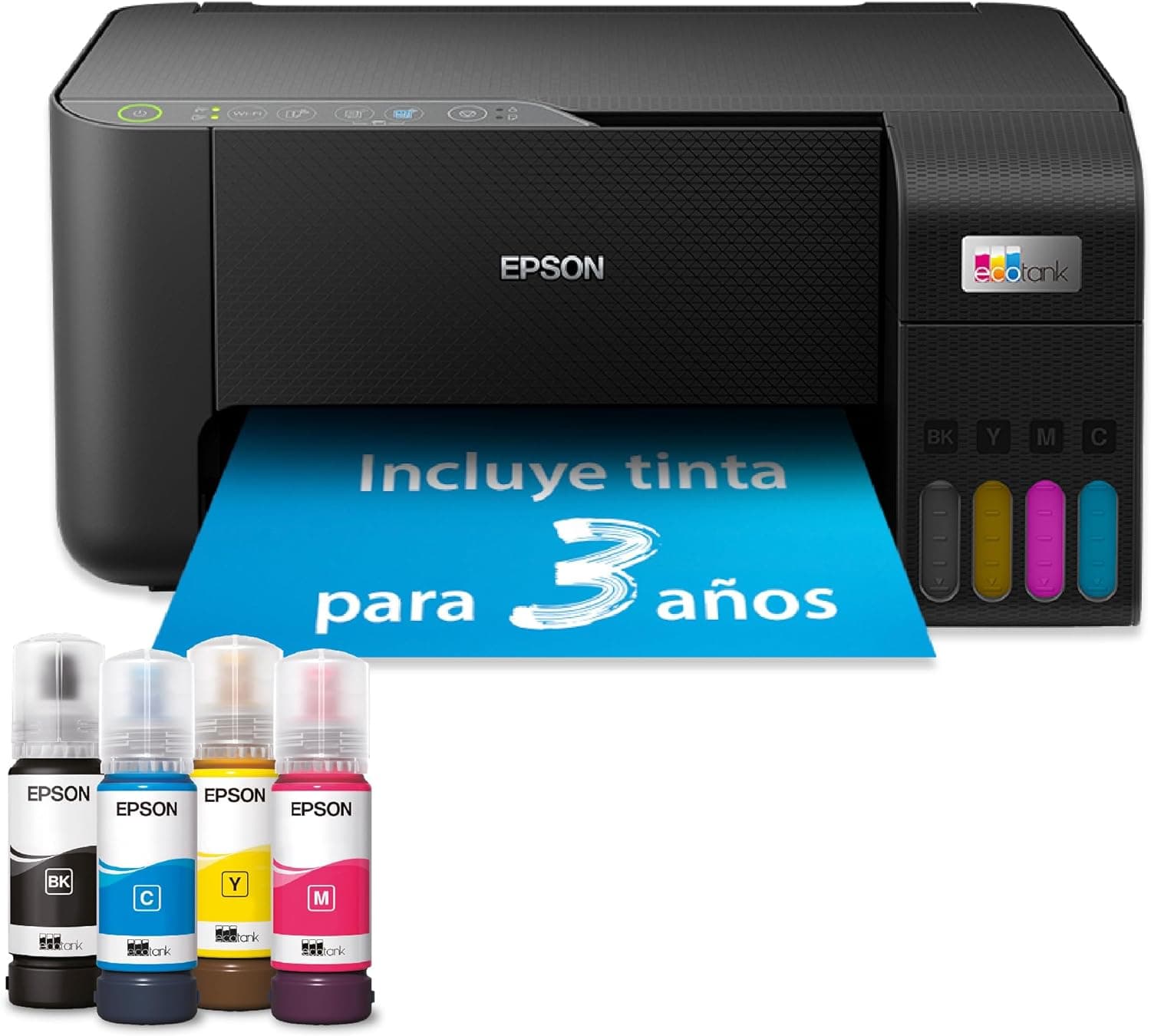 Epson Impressora multifunções EcoTank ET-2862 A4 com depósito de tinta, acesso Wi-Fi e até 3 anos de tinta incluída