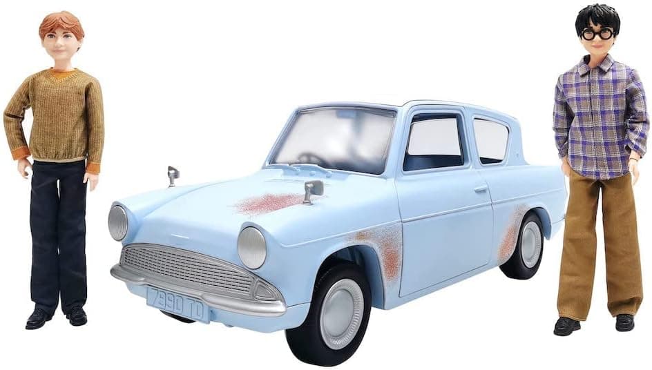 Mattel Harry Potter HHX03 | Bonecos Harry Potter e Ron Weasley com carro voador para crianças a partir dos 6 anos