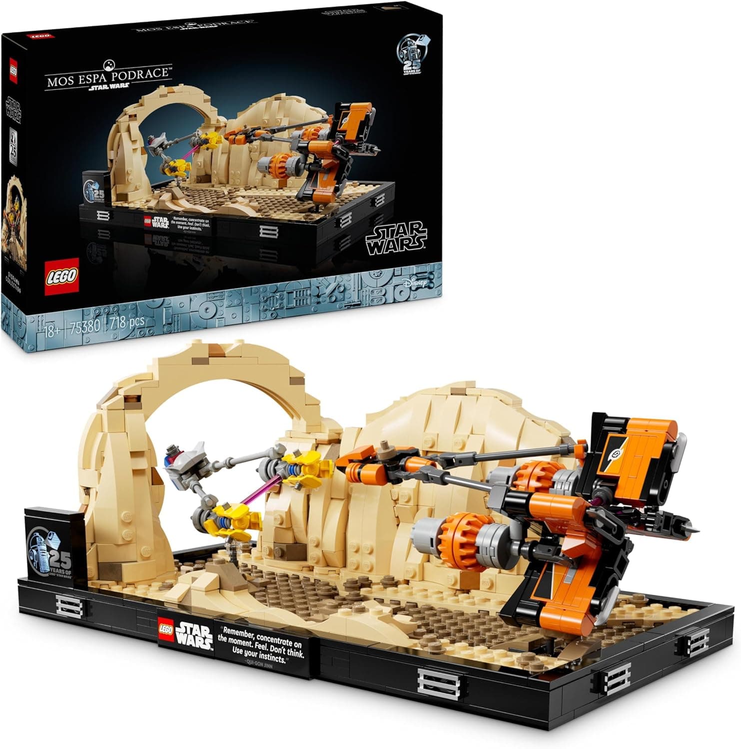 LEGO Star Wars: A ameaça fantasma diorama: Carreira de bainhas de Mos ESPA Maquete de construção para adultos, bainha de corrida de Anakin Skywalker, presente para homens e mulheres 75380