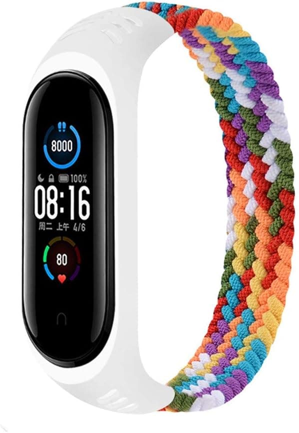 Solo Loop - Pulseira trançada compatível com Xiaomi Mi Band 6 5 4 3 de nylon elástico desportivo para pulseira Mi Band 6/5/4/3