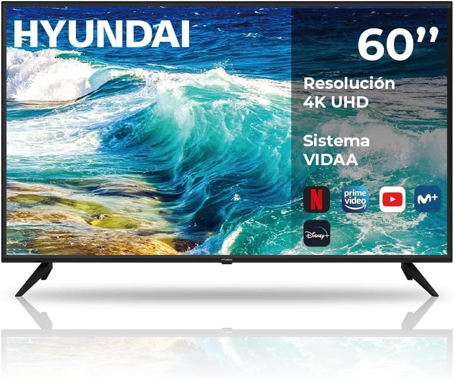 Hyundai HTV6000UV | Smart TV LED 60 polegadas 4K Ultra HD com acesso a apps e comando VIDAA U6