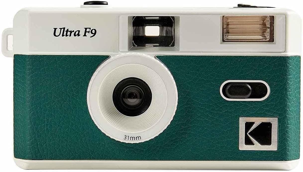 KODAK Ultra F9 - Câmara de câmara de filme de 35 mm, estilo retro, sem foco, reutilizável, integrada em flash, fácil de usar (verde escuro noturno verde)
