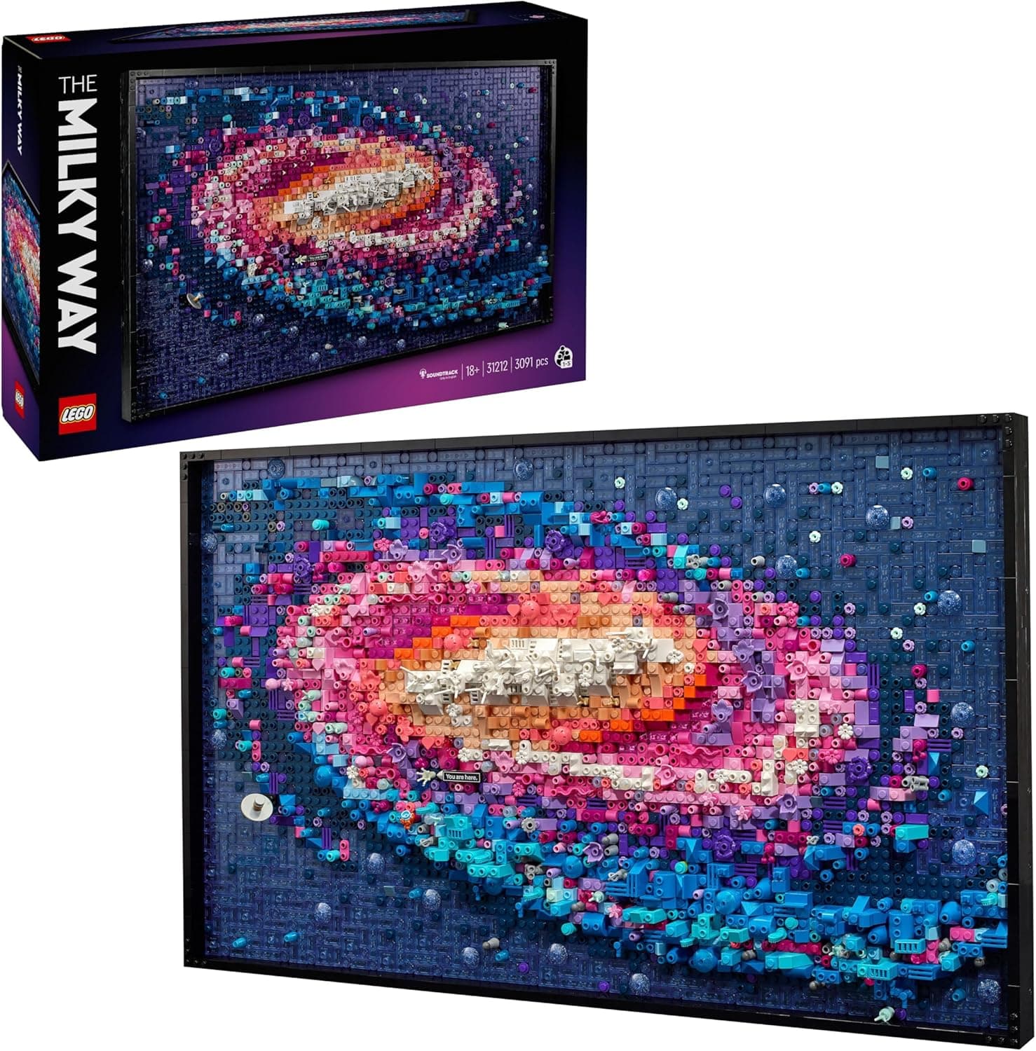 Lego Art Galaxia via láctea arte mural e decoração de parede para sala e casa, presente para o dia da mãe, casaco para adultos, póster 3D 31212