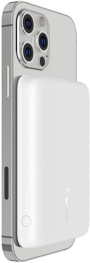 Belkin bateria externa sem fios magnética 2,5 K (carregador portátil compatível com MagSafe para a série iPhone 16, 15, 14, 13, 12, carregamento rápido portátil de 2500 mAh, cabo USB-C para USB-C