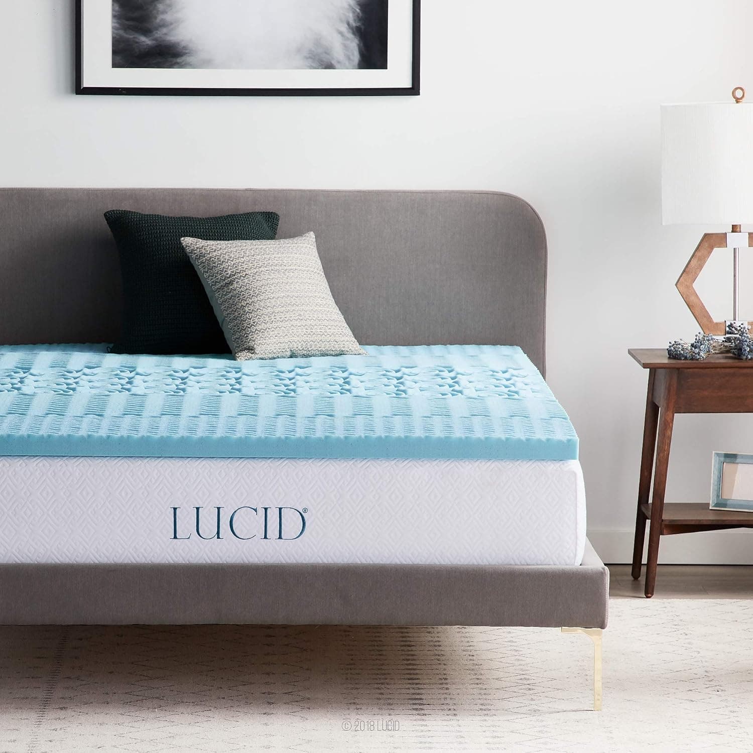LUCID 5 cm | Topper viscoelástico com partículas de gel e zonas de conforto 150 x 190 cm