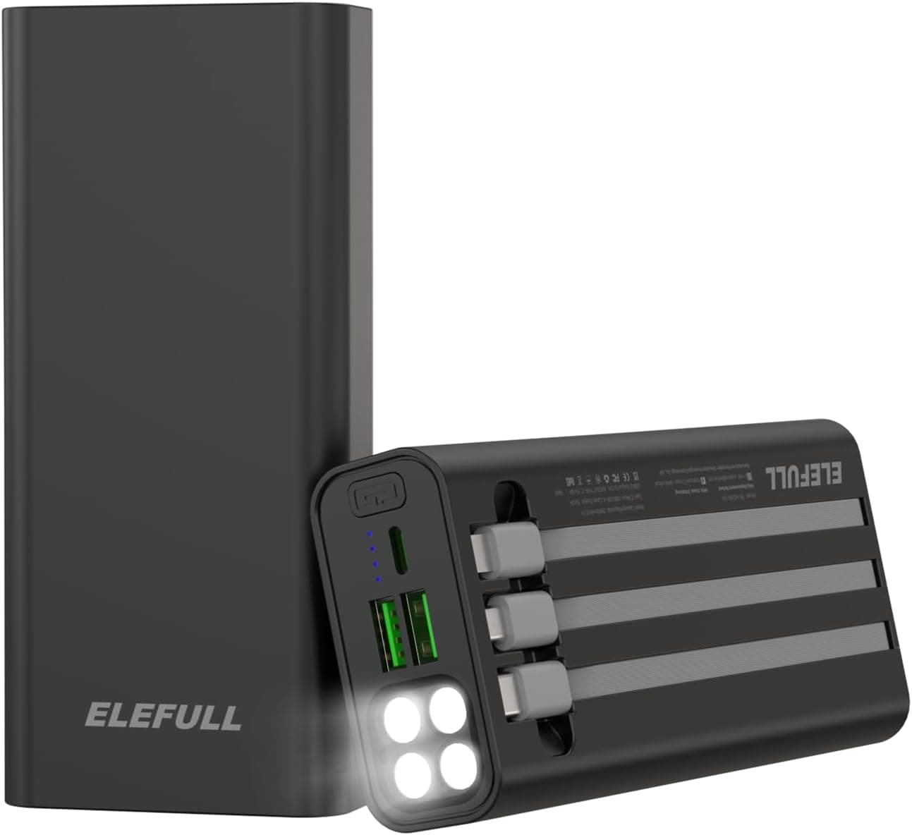 Power Bank de 26800mah com lanterna e cabos inbutidos