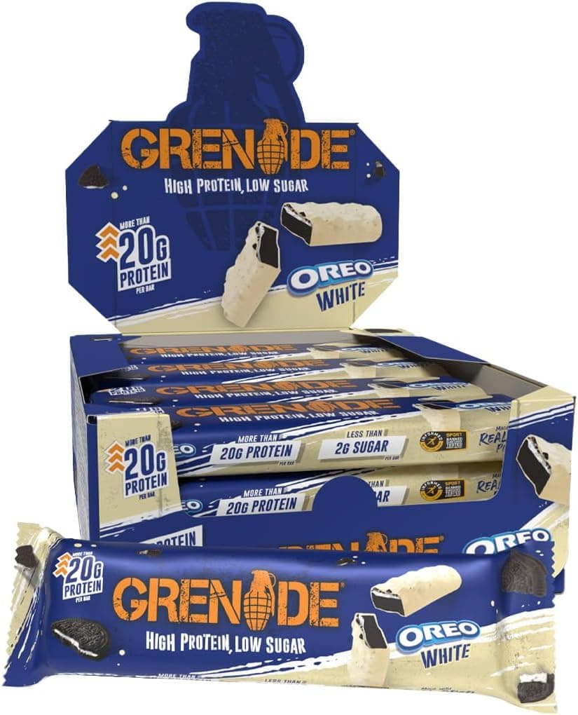 Grenade High Protein and Low Carb barra sabor - OREO White, 12 x 60 g