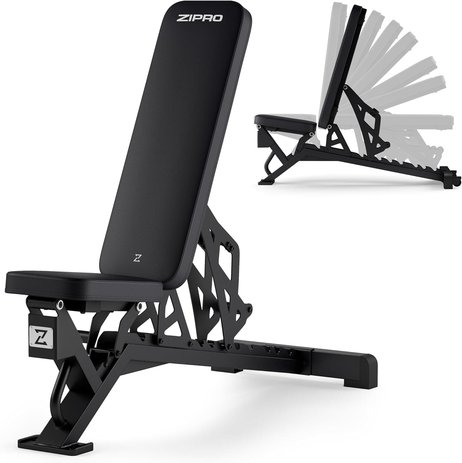 Zipro banco de treino dobrável, banco de press banco, banco de fitness, banco multifuncional para abdominais, equipamento de fitness, banco plano, banco de peso, estação de força