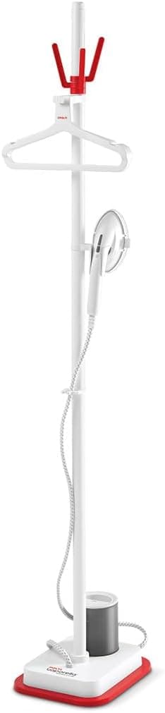 Polti Vaporella Vertical Styler GSF80R, ferro a vapor vertical a pé, autonomia ilimitada, potência de 2000 W, aquecimento em 30 segundos, branco e vermelho