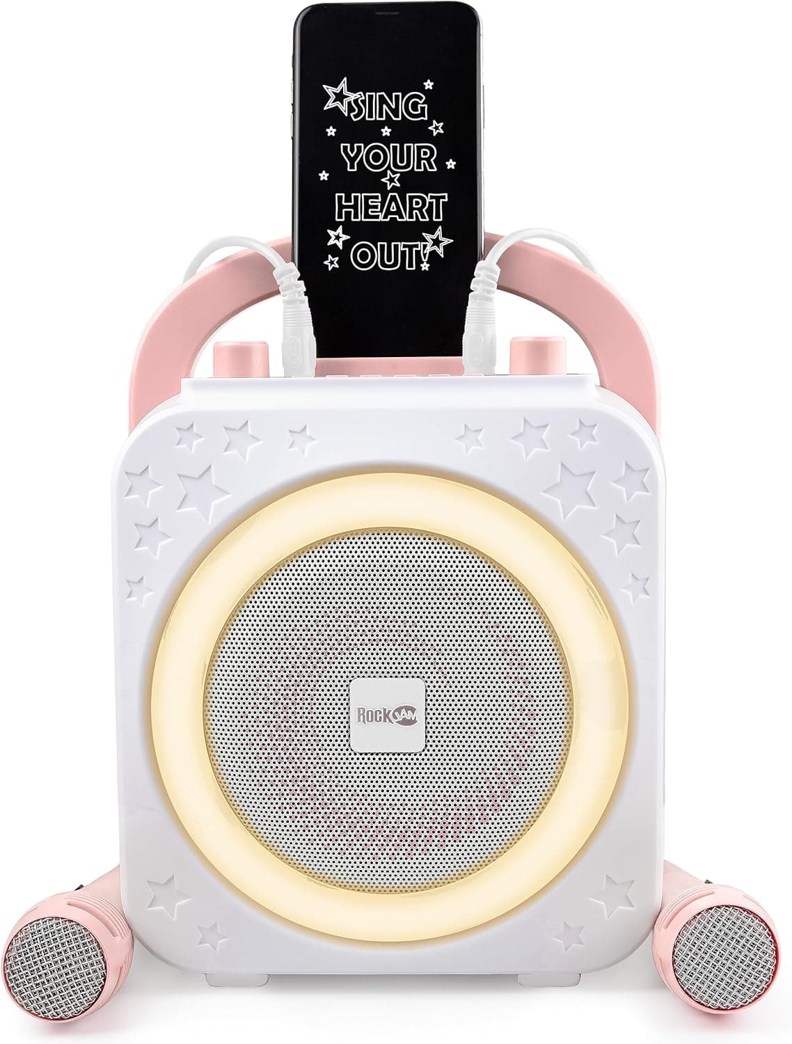 RockJam Ring Bluetooth Karaoke Machine with Two Mics - recarregável | trocador de voz