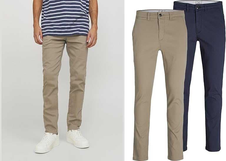 Jack & Jones Slim Fit Chino | Pack de 2 calças em algodão com corte justo para homem