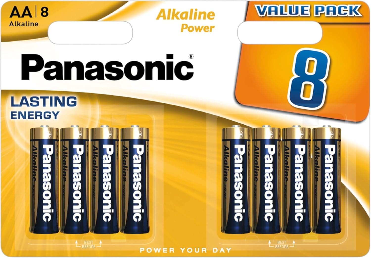 PANASONIC Bronze Pilhas alcalinas AA LR6, caixa de 8 unidades