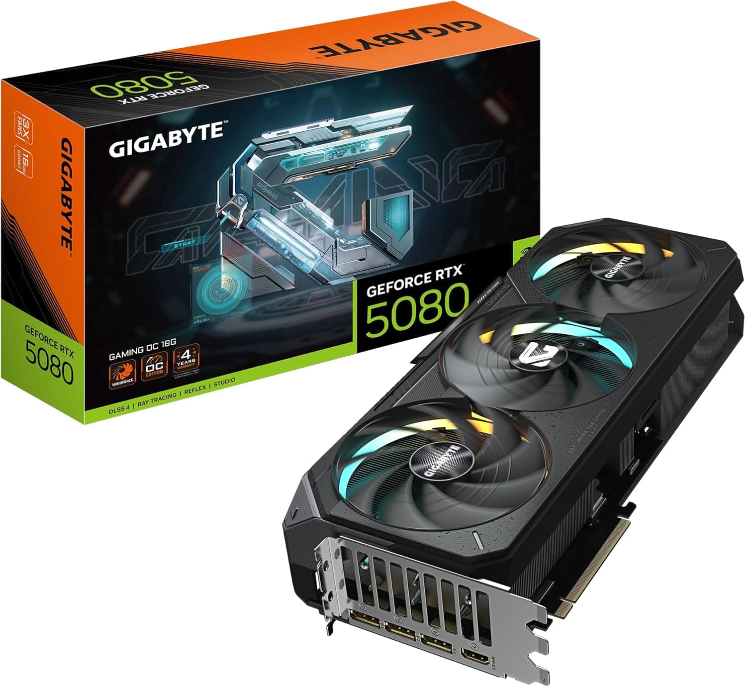 Gigabyte GeForce RTX 5080 Gaming OC 16G | Placa gráfica 16 GB GDDR7 PCI-E 5.0 com 3 DisplayPort e HDMI