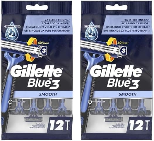 Gillette Blue 3 Smooth | Lâminas descartáveis para homem, 24 unidades