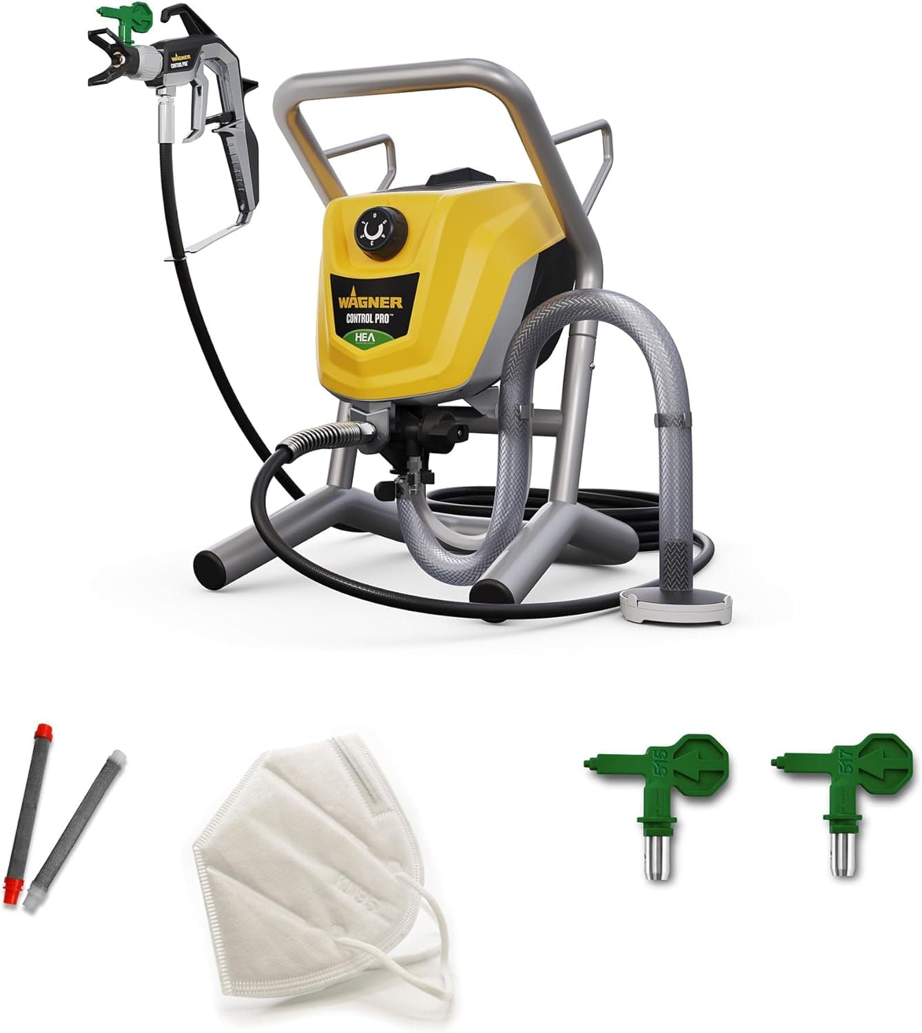WAGNER Airless Pulverizador de pintura Control Pro 250 M para tintas plásticas/látex, vernizes e esmaltes, 15 m²-2 min, regulação do ar de pressão, 110 bar, mangueira 9 m