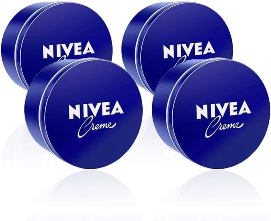 NIVEA Creme em embalagem de 4 (4 x 400 ml), creme hidratante corporal, creme facial para toda a família, creme universal para uma pele macia e hidratada, creme multiusos