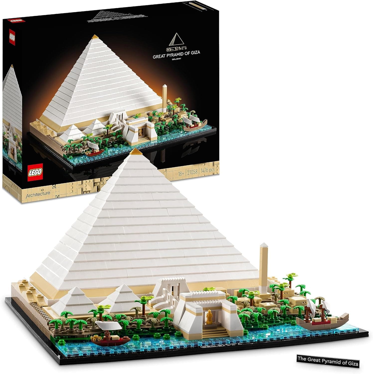LEGO Arquitetura Grande Pirâmide de Gizé, Maquete para Construção do Egito, Artesanato de Monumentos e Decoração de Casa, Presentes para Adultos, Homens e Mulheres 21058
