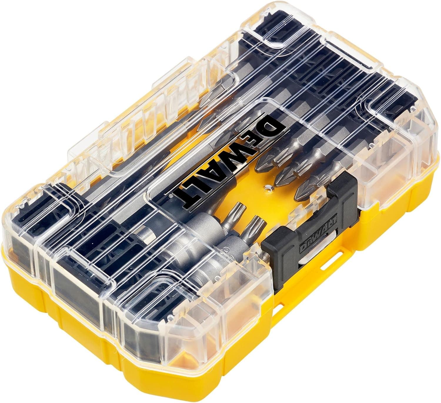 DEWALT DT70702-QZ Conjunto misto de alto desempenho para parafusos e perfuração, 40 peças, pontas de 25 mm - 85 mm, guia telescópico, conteúdo numa Tough Case