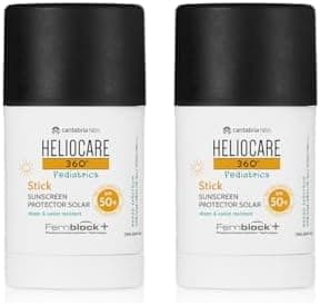 Cantabria Labs Heliocare 360º Stick Pediatrics SPF50. Stick facial fotoprotetor, fácil de aplicar, 25 GR (embalagem de 2)