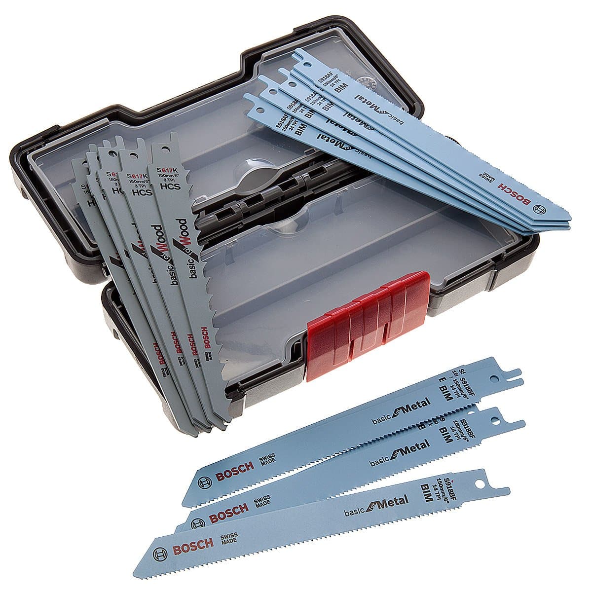 Bosch Professional Set Toughbox com 15 lâminas de serra sabre para mdera e metal (madeira e metal, acessórios de serra sabre)