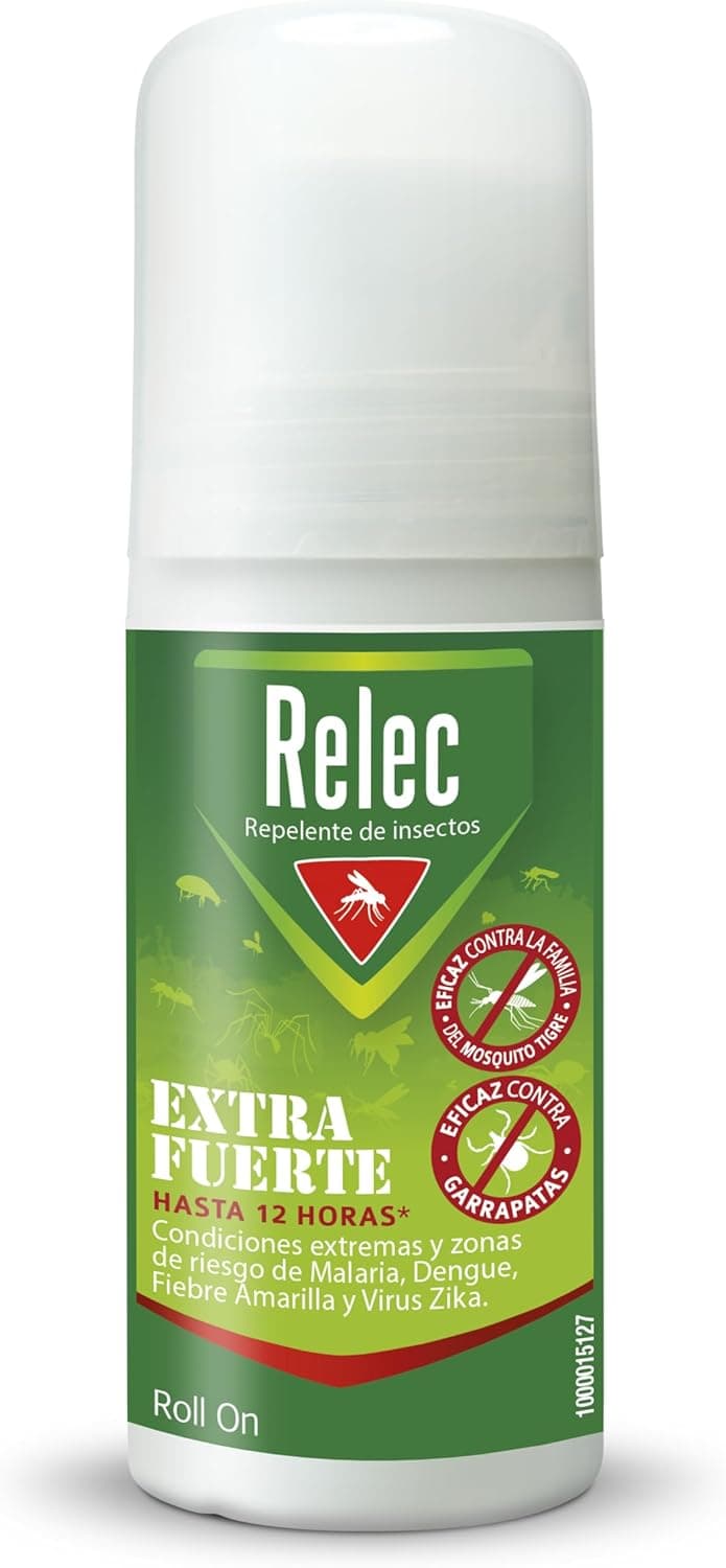 Relec Roll-on anti-mosquitos extra forte, proteção até 12 H, eficaz contra o mosquito tigre, eficiência e proteção contra as picadas de mosquitos em condições extremas e áreas tropicais