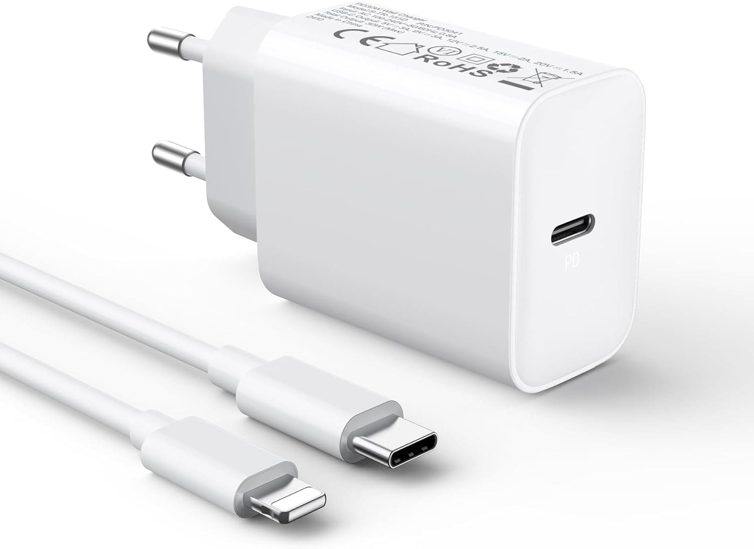Carregador rápido de 30 W para iPhone 14/14 Pro/14 Pro Max/14 Plus 13 12 11 SE XR X XS 8 7, iPad Air Mini, AirPods, USB C carregador rápido 2 M cabo USBC cabeça de parede check Adaptador de arger