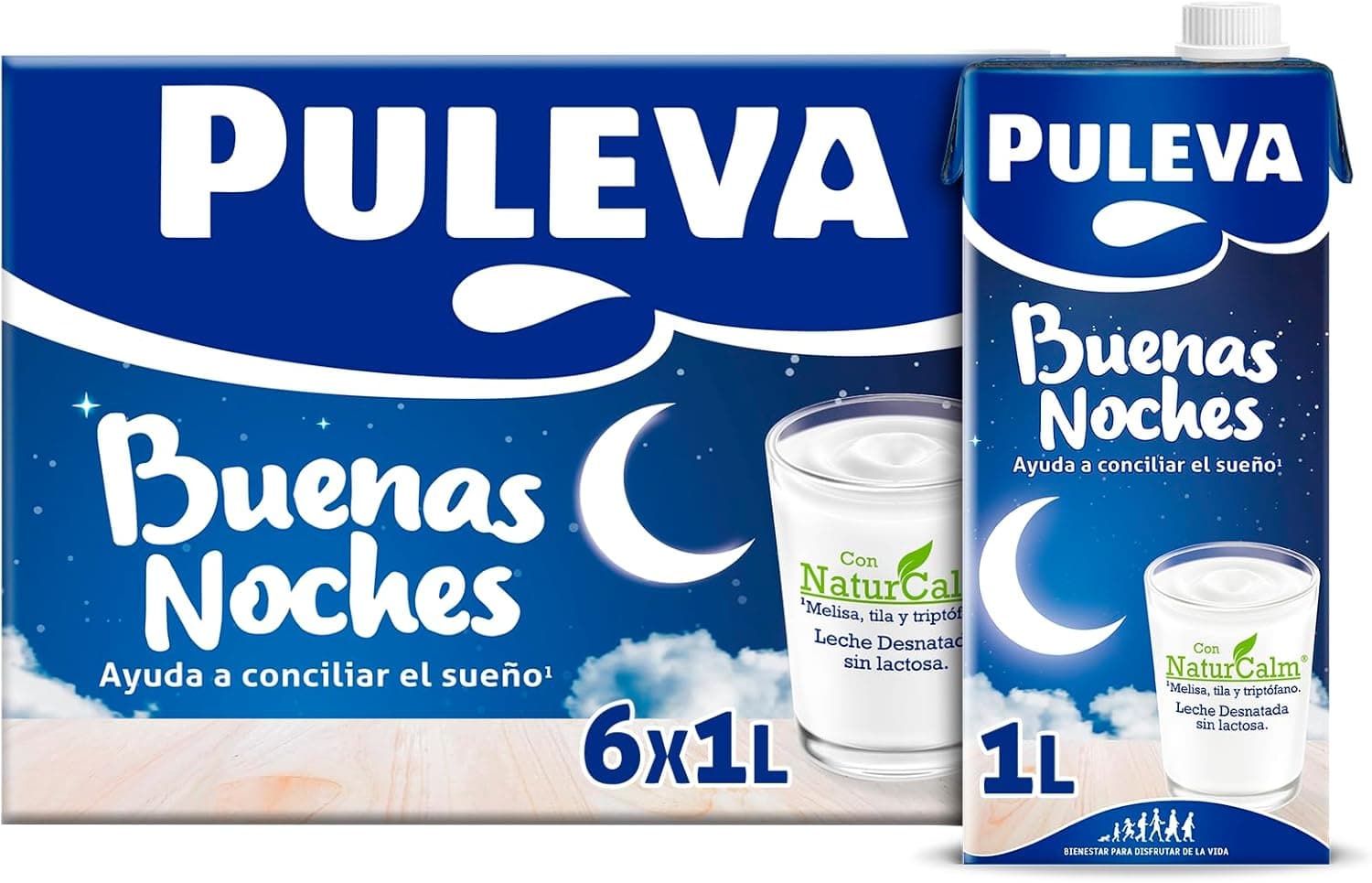 Puleva Boa noite com Naturcalm® brik 1L, caixa de 6 litros