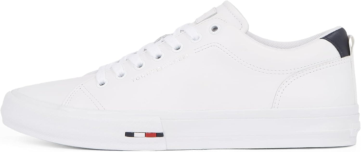 Tommy Hilfiger TH Hi Vulc Street LTH Patch | Sapatilhas casuais em pele com sola vulcanizada e design bordado para homem