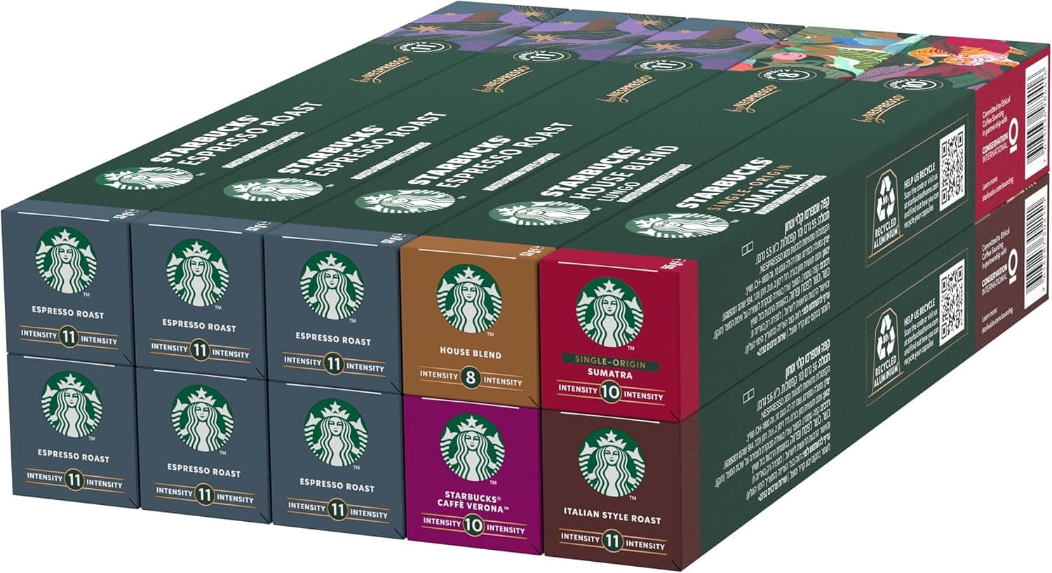 STARBUCKS Espresso Roast Variety Pack de Nespresso, cápsulas de café 10 x 10 (100 cápsulas) - exclusivo na Amazon